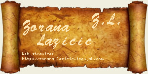 Zorana Lazičić vizit kartica
